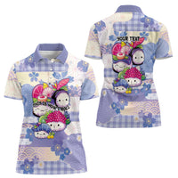 Personalized Japanese Kawaii Sushi Women Polo Shirt Blue Wagara Palaka This Is How I Roll - Wonder Print Shop