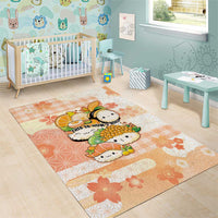 Japanese Kawaii Sushi Area Rug Peach Wagara Palaka This Is How I Roll - Wonder Print Shop