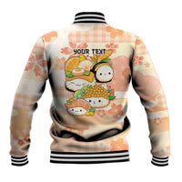 Personalized Japanese Kawaii Sushi Baseball Jacket Peach Wagara Palaka This Is How I Roll - Wonder Print Shop