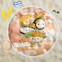 Japanese Kawaii Sushi Beach Blanket Peach Wagara Palaka This Is How I Roll - Wonder Print Shop