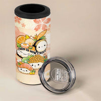 Personalized Japanese Kawaii Sushi 4 in 1 Can Cooler Tumbler Peach Wagara Palaka This Is How I Roll - Wonder Print Shop