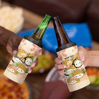 Personalized Japanese Kawaii Sushi 4 in 1 Can Cooler Tumbler Peach Wagara Palaka This Is How I Roll - Wonder Print Shop