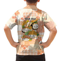 Personalized Japanese Kawaii Sushi Family Matching Short Sleeve Bodycon Dress and Hawaiian Shirt Peach Wagara Palaka This Is How I Roll
