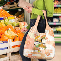 Japanese Kawaii Sushi Grocery Bag Peach Wagara Palaka This Is How I Roll - Wonder Print Shop