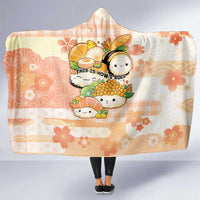 Japanese Kawaii Sushi Hooded Blanket Peach Wagara Palaka This Is How I Roll - Wonder Print Shop
