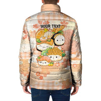 Personalized Japanese Kawaii Sushi Padded Jacket Peach Wagara Palaka This Is How I Roll - Wonder Print Shop