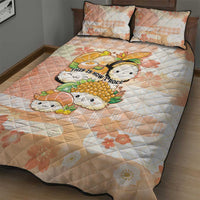 Japanese Kawaii Sushi Quilt Bed Set Peach Wagara Palaka This Is How I Roll - Wonder Print Shop