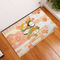 Japanese Kawaii Sushi Rubber Doormat Peach Wagara Palaka This Is How I Roll - Wonder Print Shop