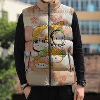 Personalized Japanese Kawaii Sushi Sleeveless Puffer Jacket Peach Wagara Palaka This Is How I Roll - Wonder Print Shop