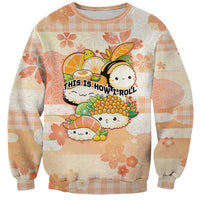 Personalized Japanese Kawaii Sushi Sweatshirt Peach Wagara Palaka This Is How I Roll - Wonder Print Shop