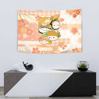 Japanese Kawaii Sushi Tapestry Peach Wagara Palaka This Is How I Roll - Wonder Print Shop