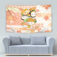 Japanese Kawaii Sushi Tapestry Peach Wagara Palaka This Is How I Roll - Wonder Print Shop