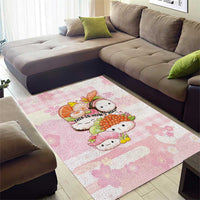 Japanese Kawaii Sushi Area Rug Pink Wagara Palaka This Is How I Roll - Wonder Print Shop