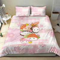 Japanese Kawaii Sushi Bedding Set Pink Wagara Palaka This Is How I Roll - Wonder Print Shop