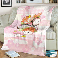 Japanese Kawaii Sushi Blanket Pink Wagara Palaka This Is How I Roll - Wonder Print Shop