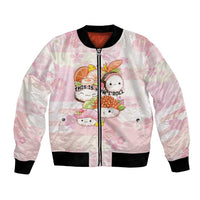 Personalized Japanese Kawaii Sushi Bomber Jacket Pink Wagara Palaka This Is How I Roll - Wonder Print Shop