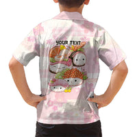 Personalized Japanese Kawaii Sushi Family Matching Off Shoulder Short Dress and Hawaiian Shirt Pink Wagara Palaka This Is How I Roll