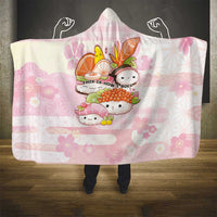 Japanese Kawaii Sushi Hooded Blanket Pink Wagara Palaka This Is How I Roll - Wonder Print Shop