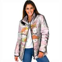 Personalized Japanese Kawaii Sushi Padded Jacket Pink Wagara Palaka This Is How I Roll - Wonder Print Shop