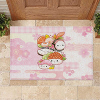 Japanese Kawaii Sushi Rubber Doormat Pink Wagara Palaka This Is How I Roll - Wonder Print Shop