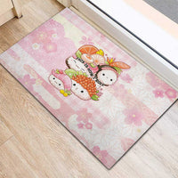 Japanese Kawaii Sushi Rubber Doormat Pink Wagara Palaka This Is How I Roll - Wonder Print Shop