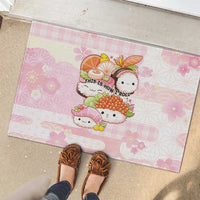 Japanese Kawaii Sushi Rubber Doormat Pink Wagara Palaka This Is How I Roll - Wonder Print Shop