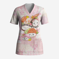 Personalized Japanese Kawaii Sushi Scrub Top Pink Wagara Palaka This Is How I Roll - Wonder Print Shop