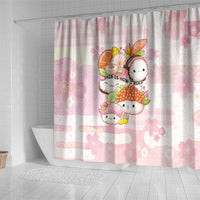 Japanese Kawaii Sushi Shower Curtain Pink Wagara Palaka This Is How I Roll - Wonder Print Shop