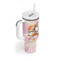 Personalized Japanese Kawaii Sushi Tumbler With Handle Pink Wagara Palaka This Is How I Roll - Wonder Print Shop