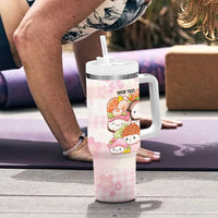Personalized Japanese Kawaii Sushi Tumbler With Handle Pink Wagara Palaka This Is How I Roll - Wonder Print Shop
