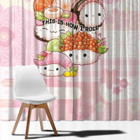 Japanese Kawaii Sushi Window Curtain Pink Wagara Palaka This Is How I Roll - Wonder Print Shop