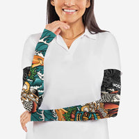 Personalized Japanese Koi Fish Ramen Arm Sleeves Tiki Surfing Wagara Hibiscus Pattern - Wonder Print Shop
