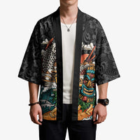 Personalized Japanese Koi Fish Ramen Kimono Tiki Surfing Wagara Hibiscus Pattern - Wonder Print Shop