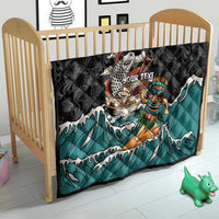 Personalized Japanese Koi Fish Ramen Quilt Tiki Surfing Wagara Hibiscus Pattern - Wonder Print Shop