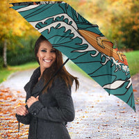 Personalized Japanese Koi Fish Ramen Umbrella Tiki Surfing Wagara Hibiscus Pattern - Wonder Print Shop