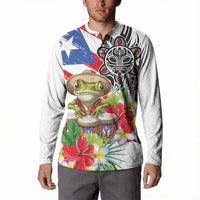 Coqui Frog Puerto Rico Button Sweatshirt No No Suelte La Bandera