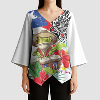Coqui Frog Puerto Rico Kimono Sleeve Blouse No No Suelte La Bandera