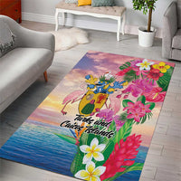 Turks And Caicos Islands Area Rug Flamingos Tropical Beauty Beach