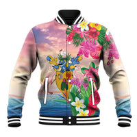 Turks And Caicos Islands Baseball Jacket Flamingos Tropical Beauty Beach