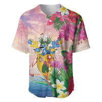 Turks And Caicos Islands Baseball Jersey Flamingos Tropical Beauty Beach