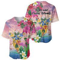 Turks And Caicos Islands Baseball Jersey Flamingos Tropical Beauty Beach