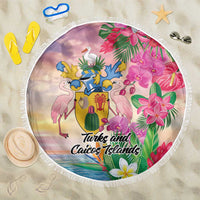 Turks And Caicos Islands Beach Blanket Flamingos Tropical Beauty Beach