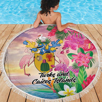 Turks And Caicos Islands Beach Blanket Flamingos Tropical Beauty Beach