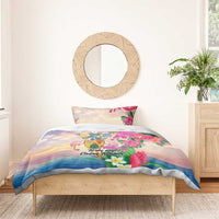 Turks And Caicos Islands Bedding Set Flamingos Tropical Beauty Beach