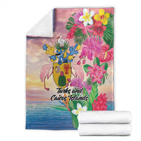 Turks And Caicos Islands Blanket Flamingos Tropical Beauty Beach