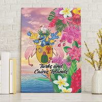 Turks And Caicos Islands Canvas Wall Art Flamingos Tropical Beauty Beach