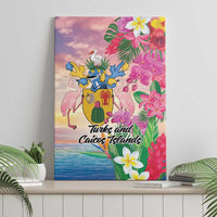 Turks And Caicos Islands Canvas Wall Art Flamingos Tropical Beauty Beach