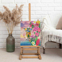 Turks And Caicos Islands Canvas Wall Art Flamingos Tropical Beauty Beach