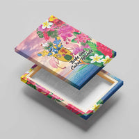 Turks And Caicos Islands Canvas Wall Art Flamingos Tropical Beauty Beach