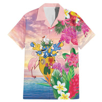Turks And Caicos Islands Family Matching Mermaid Dress and Hawaiian Shirt Flamingos Tropical Beauty Beach
